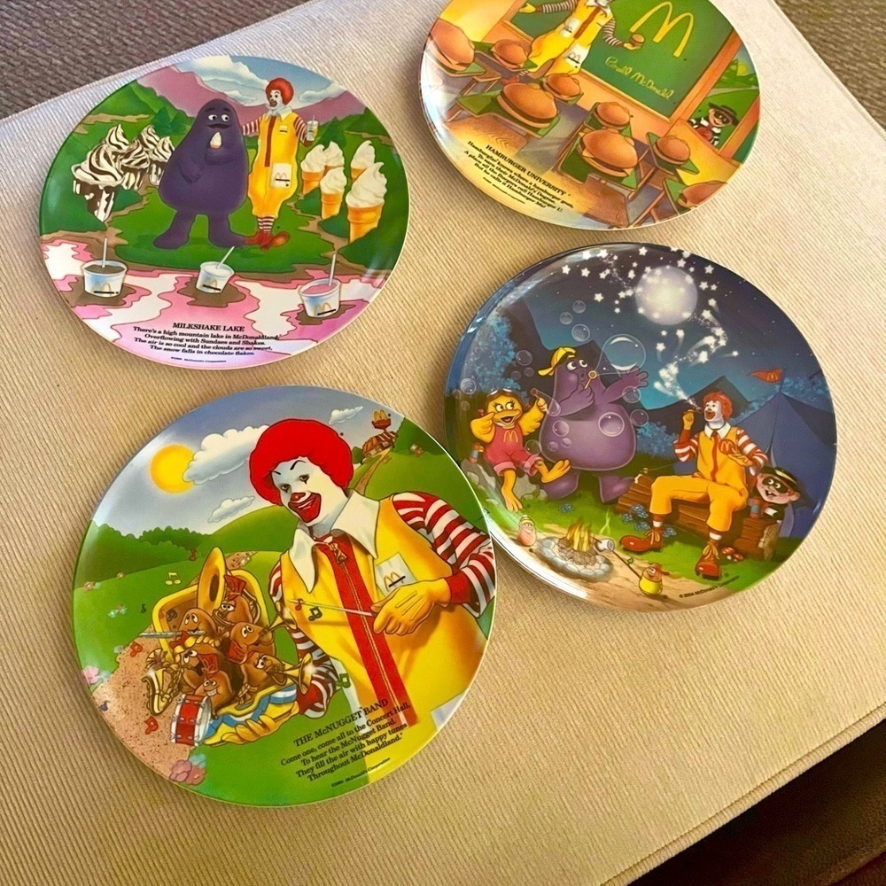 FOUR McDonald's Collector Mylar Plates